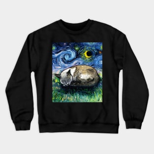 Sleepy Siamese Cat Night Crewneck Sweatshirt